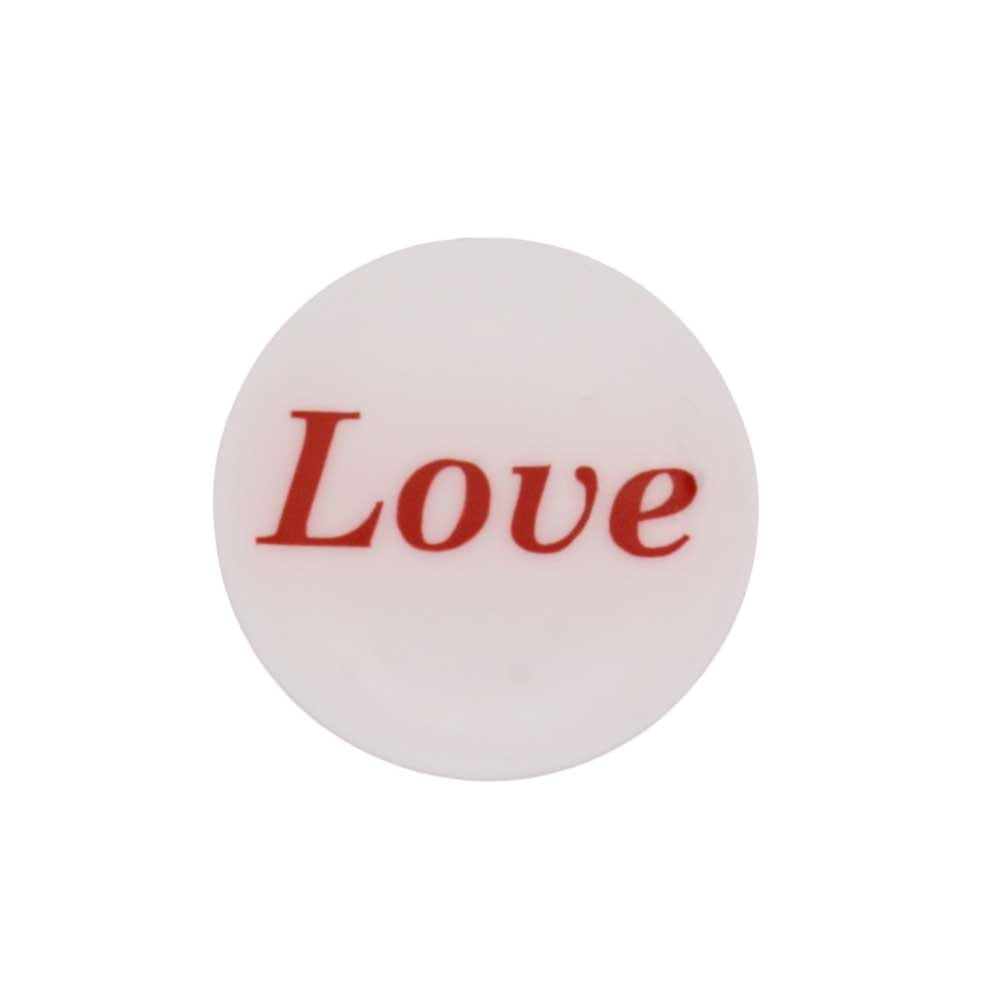 Round white with red love magnet - Lilylin Designs
