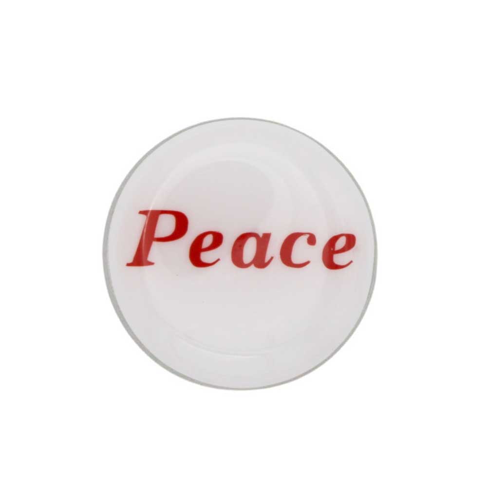 White round inspirational pin with peace in red - Lilylin Designs