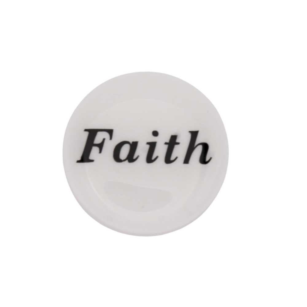 Round white with "Faith" printed in black magnet - Lilylin Designs