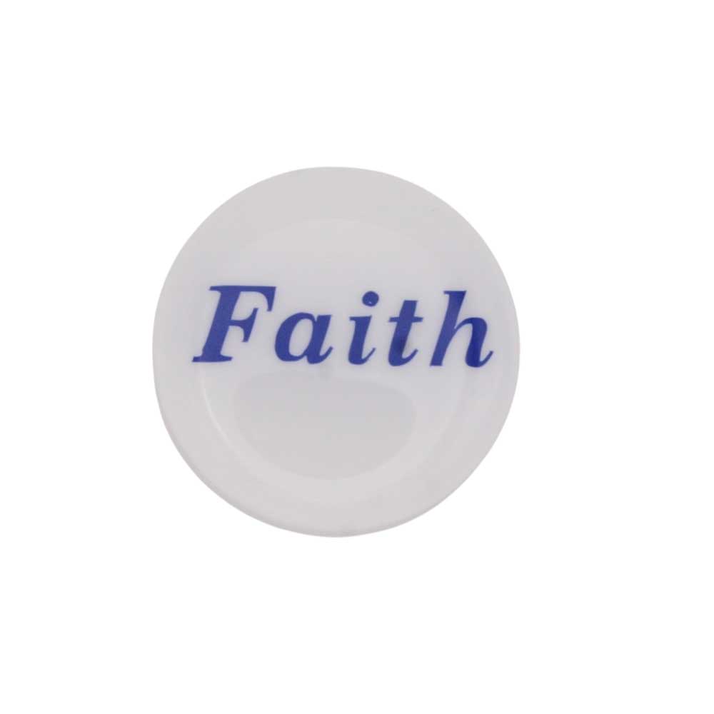 Round white with "Faith" printed in blue magnet - Lilylin Designs