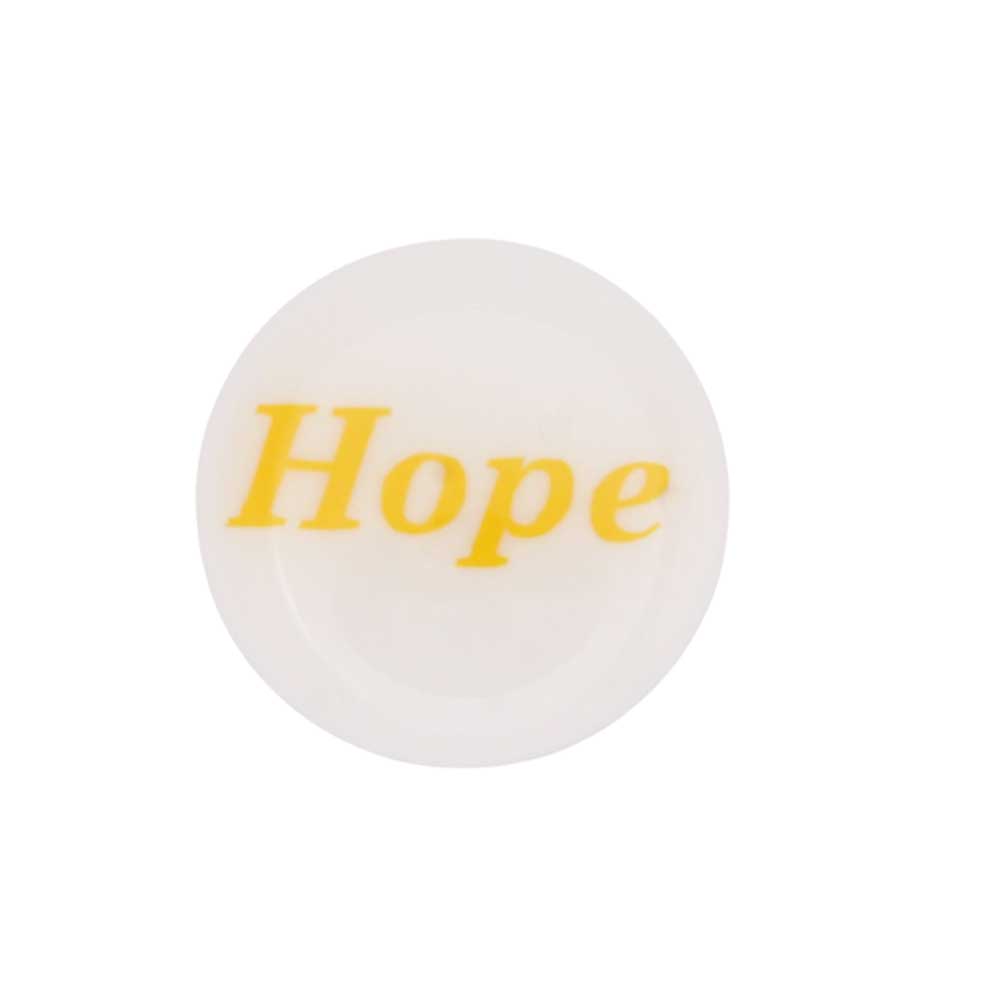 Round white disc with "Hope" printed in yellow magnet - Lilylin Designs