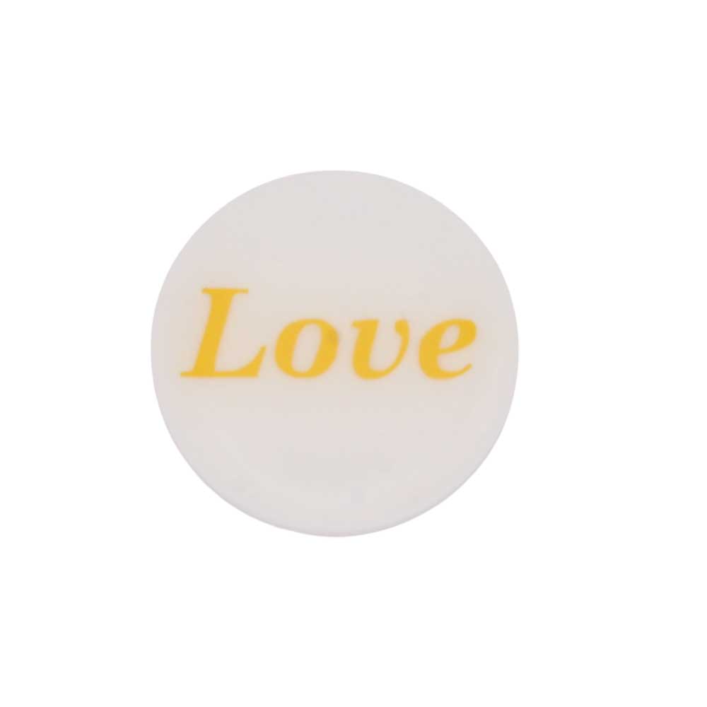 Round white with yellow love magnet - Lilylin Designs