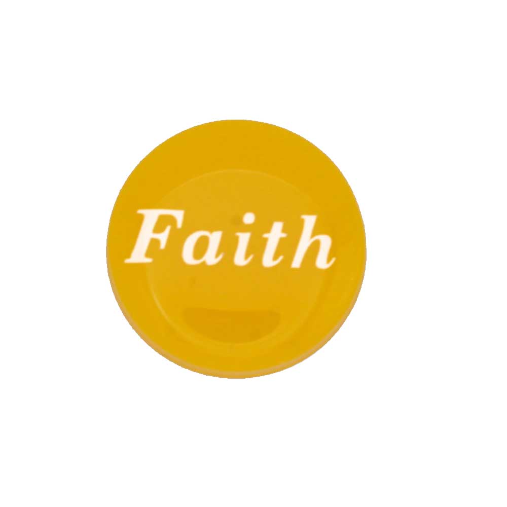 Round yellow with "Faith" printed in white magnet - Lilylin Designs