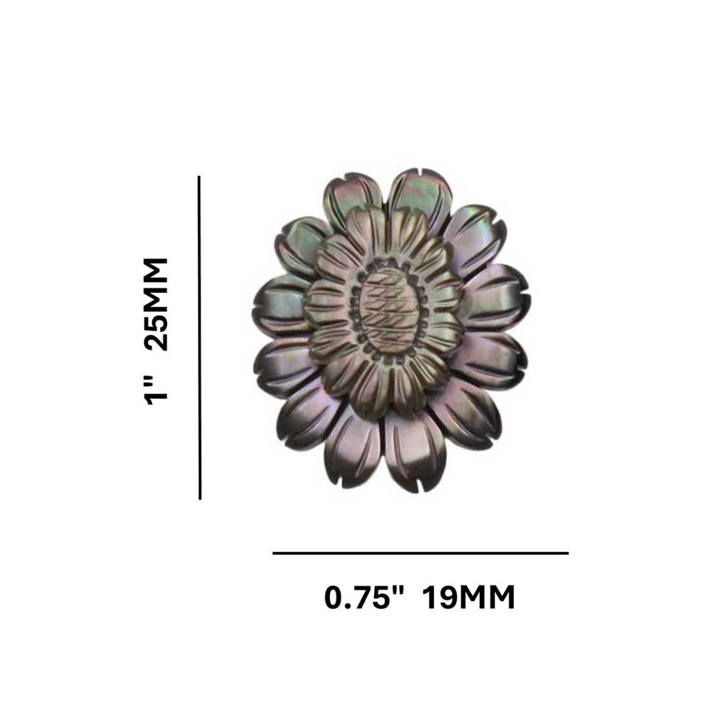 Brown Genuine Shell Sunflower Clip Earring - SLE060C - Lilylin Designs