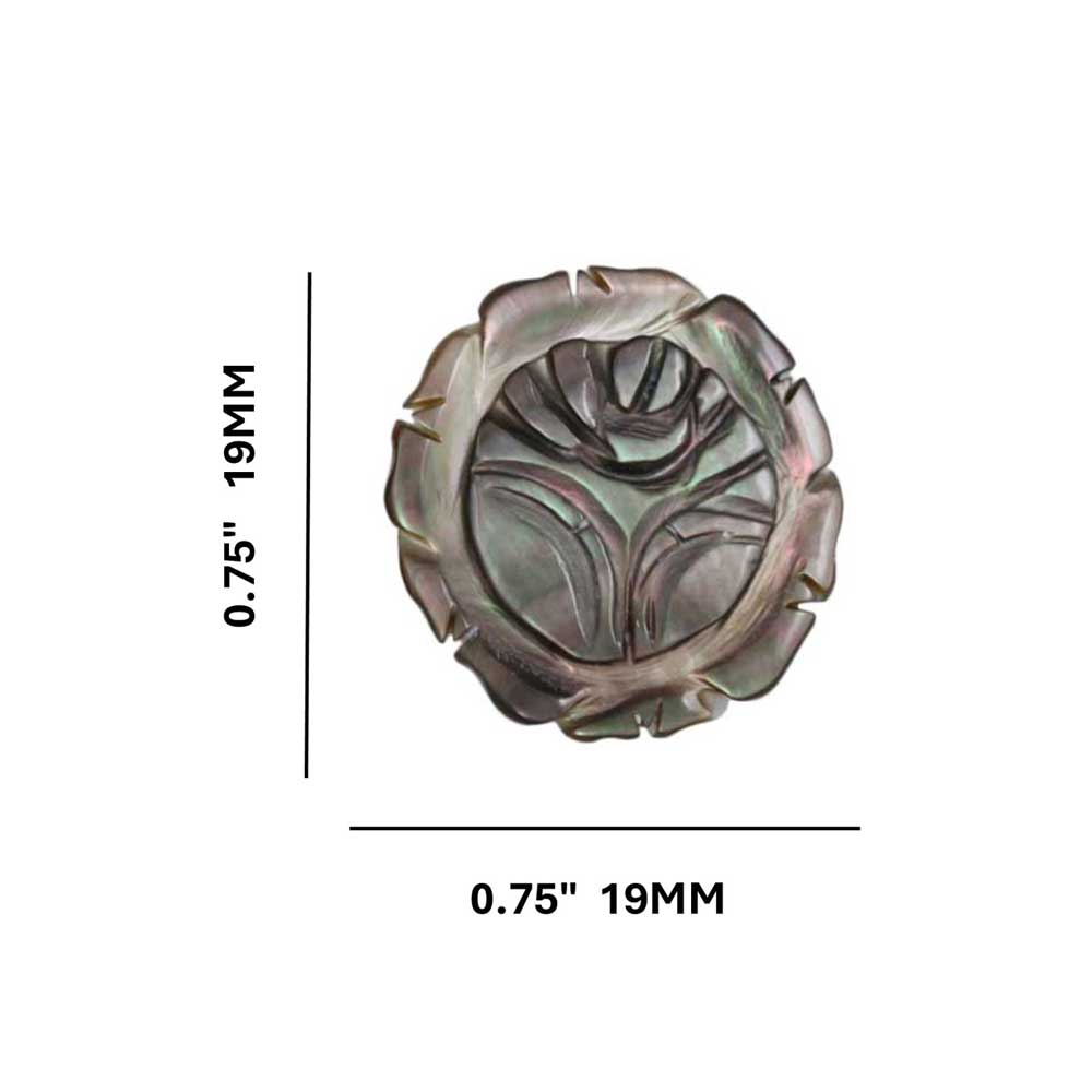 Brown Genuine Shell Engraved Rose Pierced Earring - SLP061E - Lilylin Designs