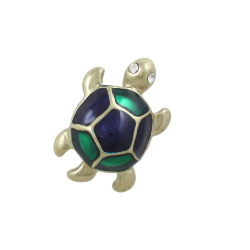 Lilylin Designs Tiny Blue and Green Enamel Turtle Lapel Tac Pin