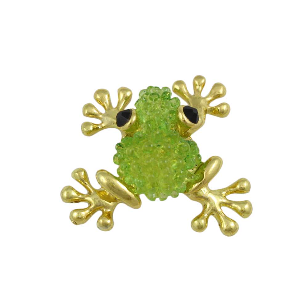 Little Light Green Acrylic Frog with Black Eyes Lapel Pin - SPA022 - Lilylin Designs