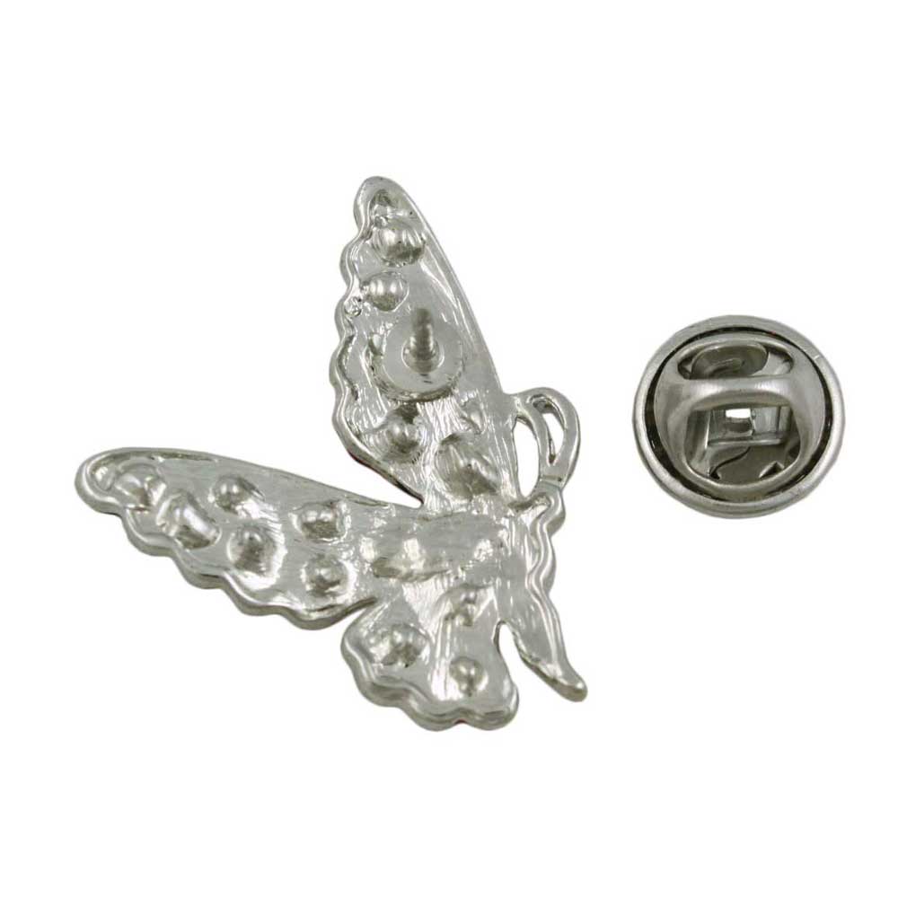 Red and Black Enamel Butterfly Lapel Tac Pin - SPA481D - Lilylin Designs