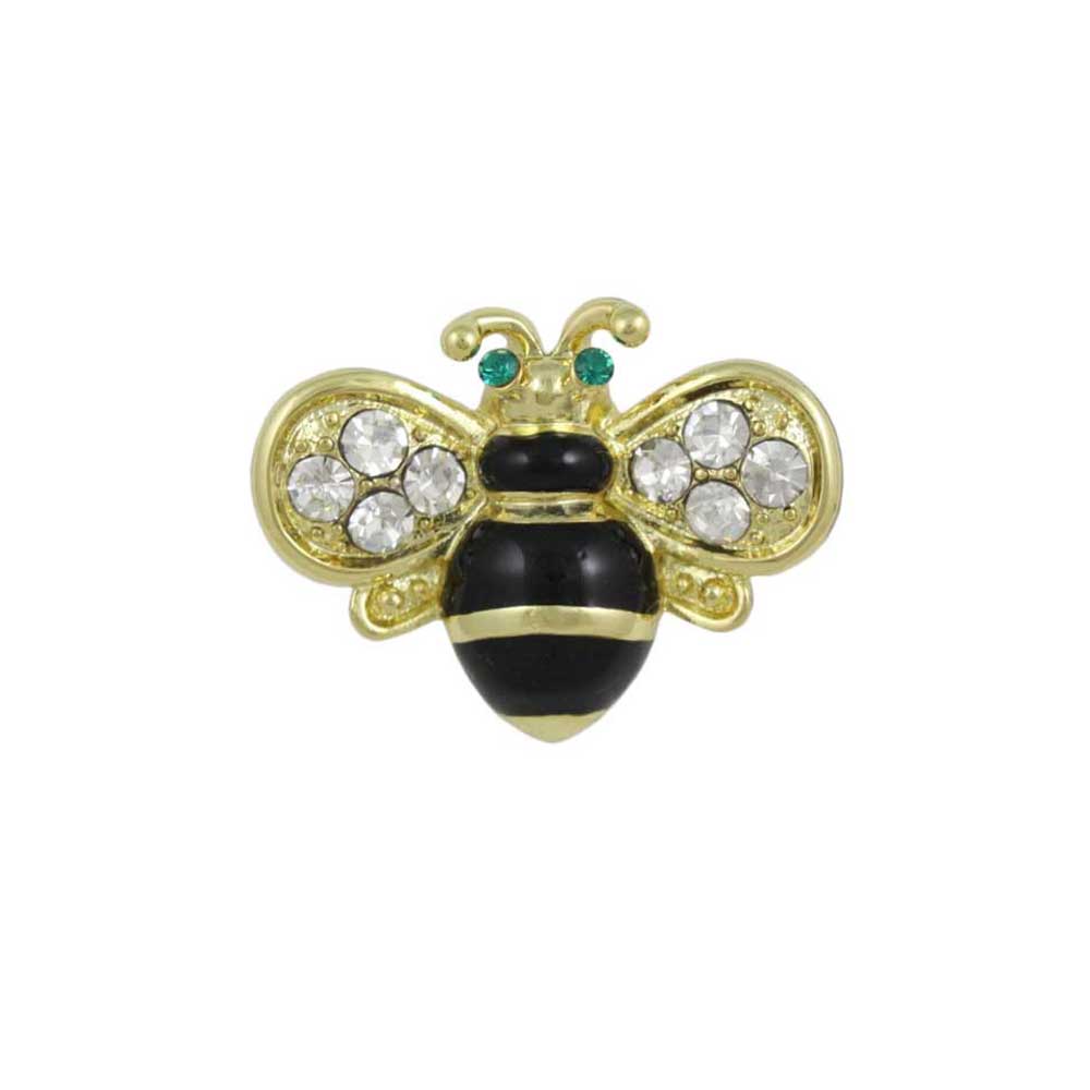 Lilylin Designs Black and Gold Striped Bumblebee Lapel Tac Pin