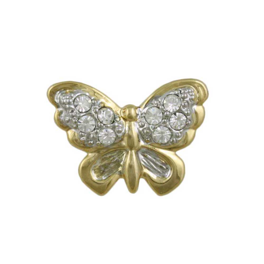 Lilylin Designs Small Gold and Silver Butterfly Lapel Tac Pin