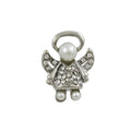 Small Silver Pearl Head Crystal Angel Lapel Tac Pin | Lilylin Designs