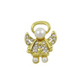 Small Gold Pearl Head Crystal Angel Lapel Tac Pin - Lilylin Designs