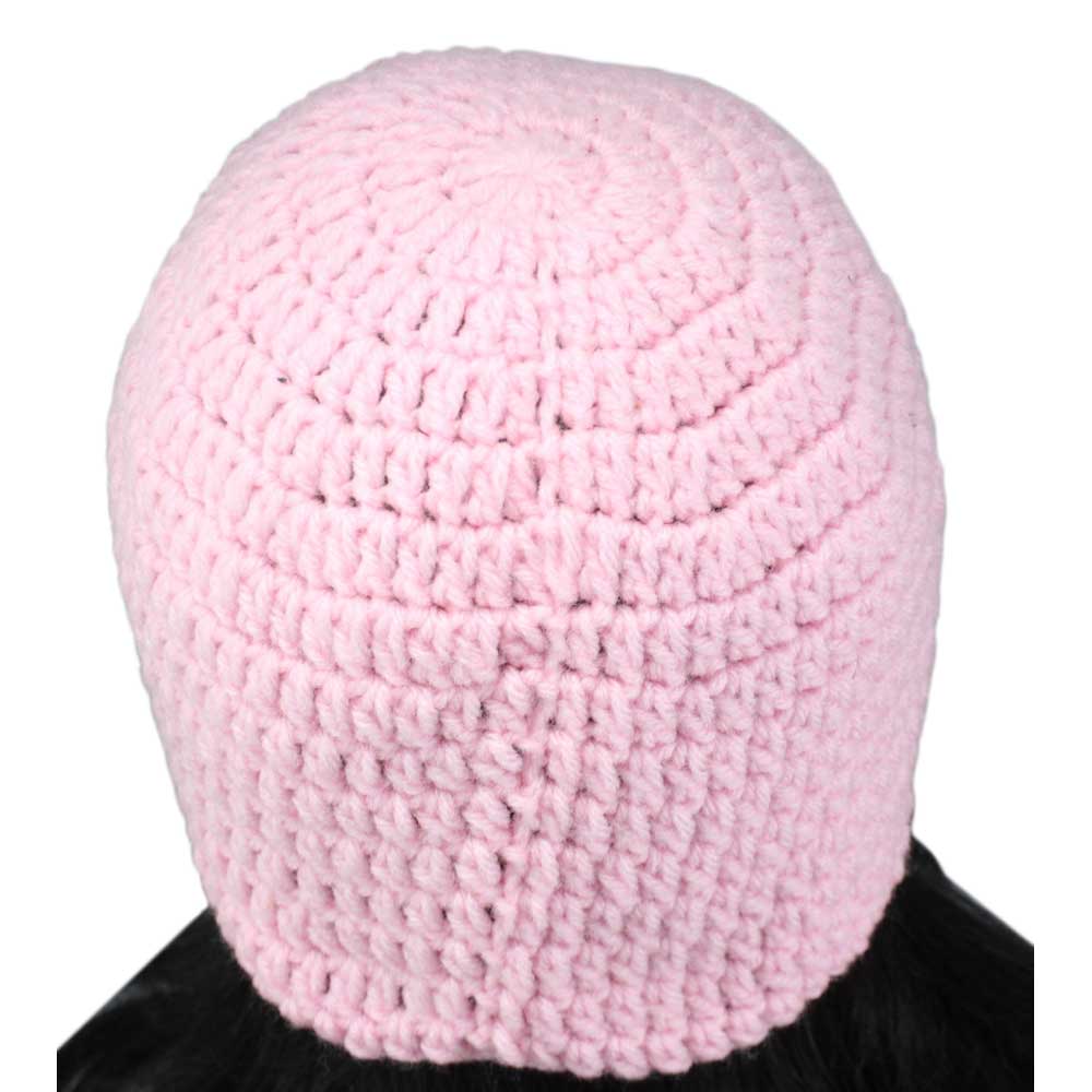Pink Crochet Beanie Hat Medium/Large - STXH14ML - Lilylin Designs