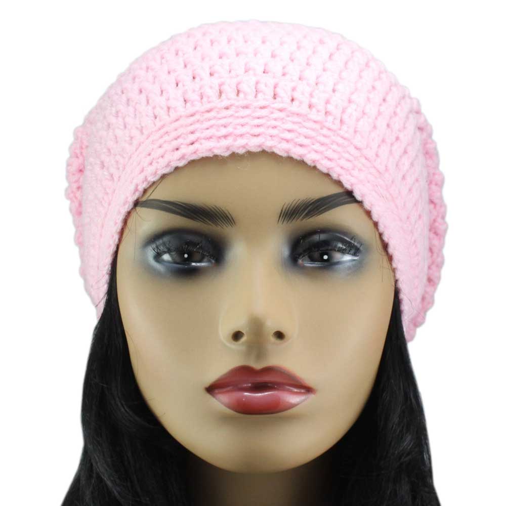 Pink Crochet Slouchy Hat Medium/Large - STXH16 - Lilylin Designs