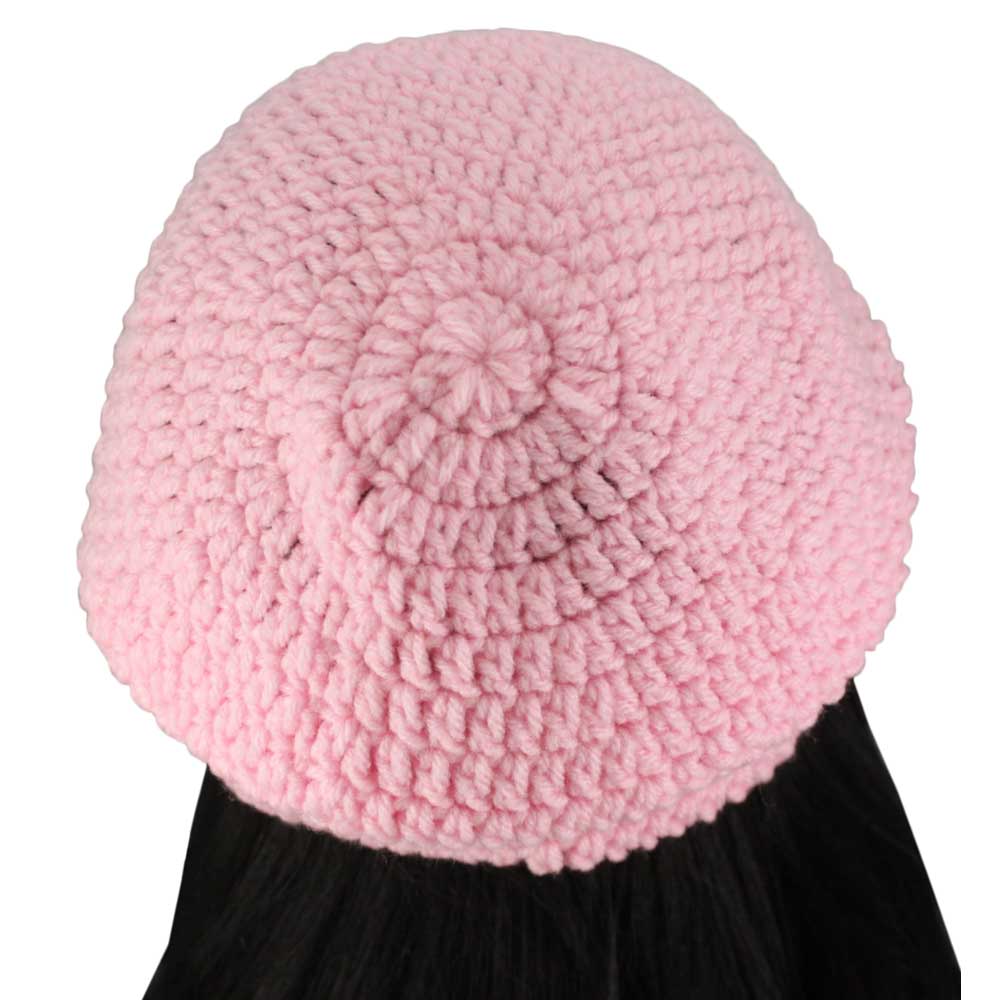 Baby Pink Crochet Beanie Hat Medium/Large - STXH29ML - Lilylin Designs