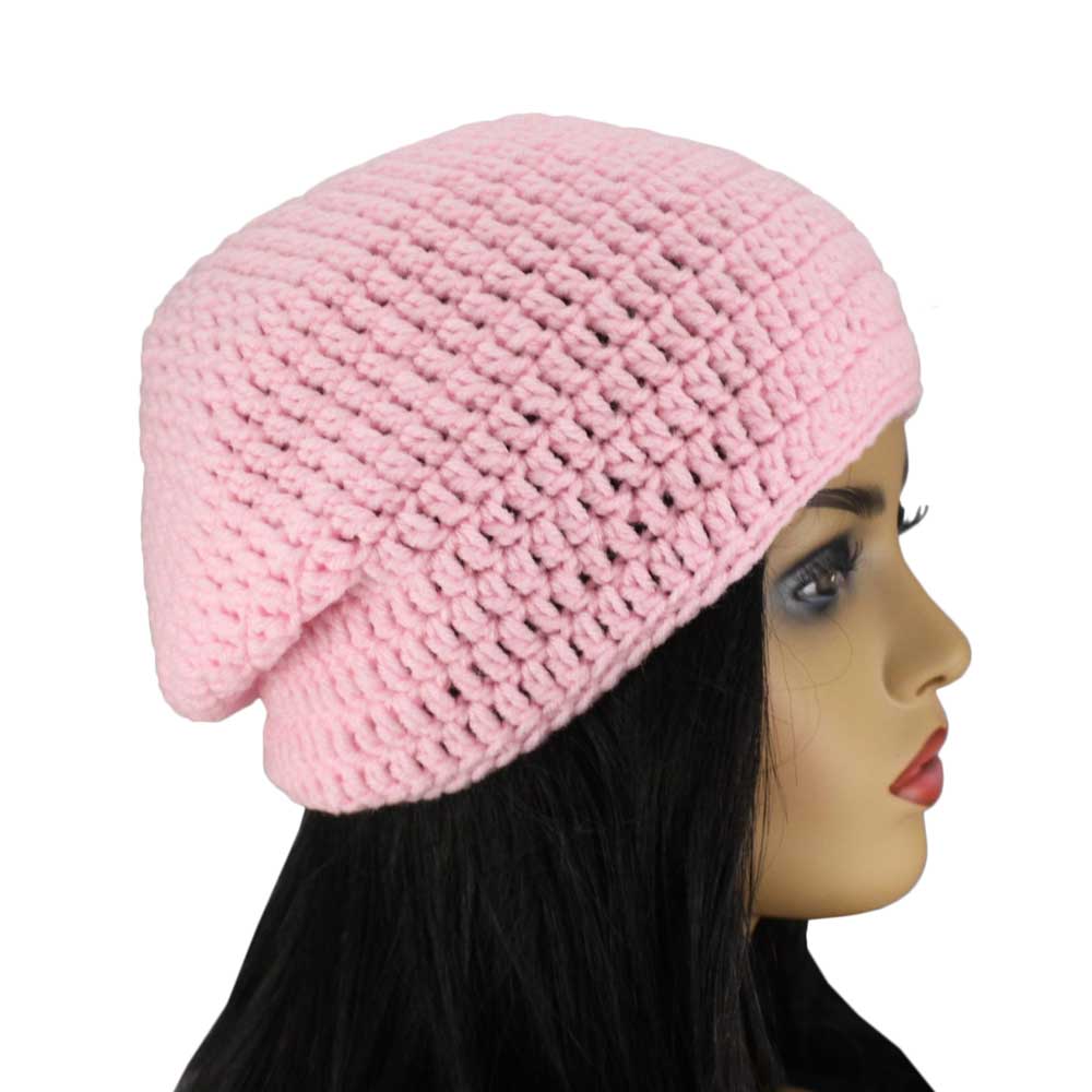 Baby Pink Crochet Beanie Hat Medium/Large - STXH29ML - Lilylin Designs