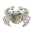 Genuine Brown Shell and Crystal Crab Brooch Pin - Lilylin Designs