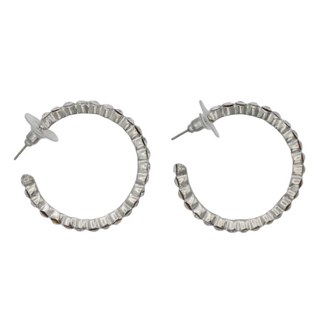 Side view of Clear crystal hoop earrings - Lilylin Designs