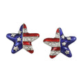 Silver Red White Blue Patriotic Star Pierced Earring - Lilylin Designs