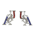 Silver Patriotic Red White Blue USA Pierced Earring | Lilylin Designs