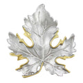 Silver Maple Leaf Edged with Gold Brooch Pin - Lilylin Designs