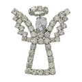 Silver Sparkling Crystal Angel with Halo Brooch Pin - Lilylin Designs