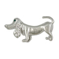 Silver Dachshund with Clear Crystal Ear Brooch Pin - Lilylin Designs
