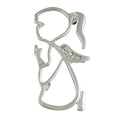 Praying Angel with Crystal Wings Brooch Pin in Silver - Lilylin Designs