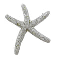 Silver with Clear Crystals Starfish Brooch Pin - Lilylin Designs