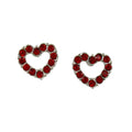 Small Red Crystal Heart Pierced Earring - PRH833E - Lilylin Designs