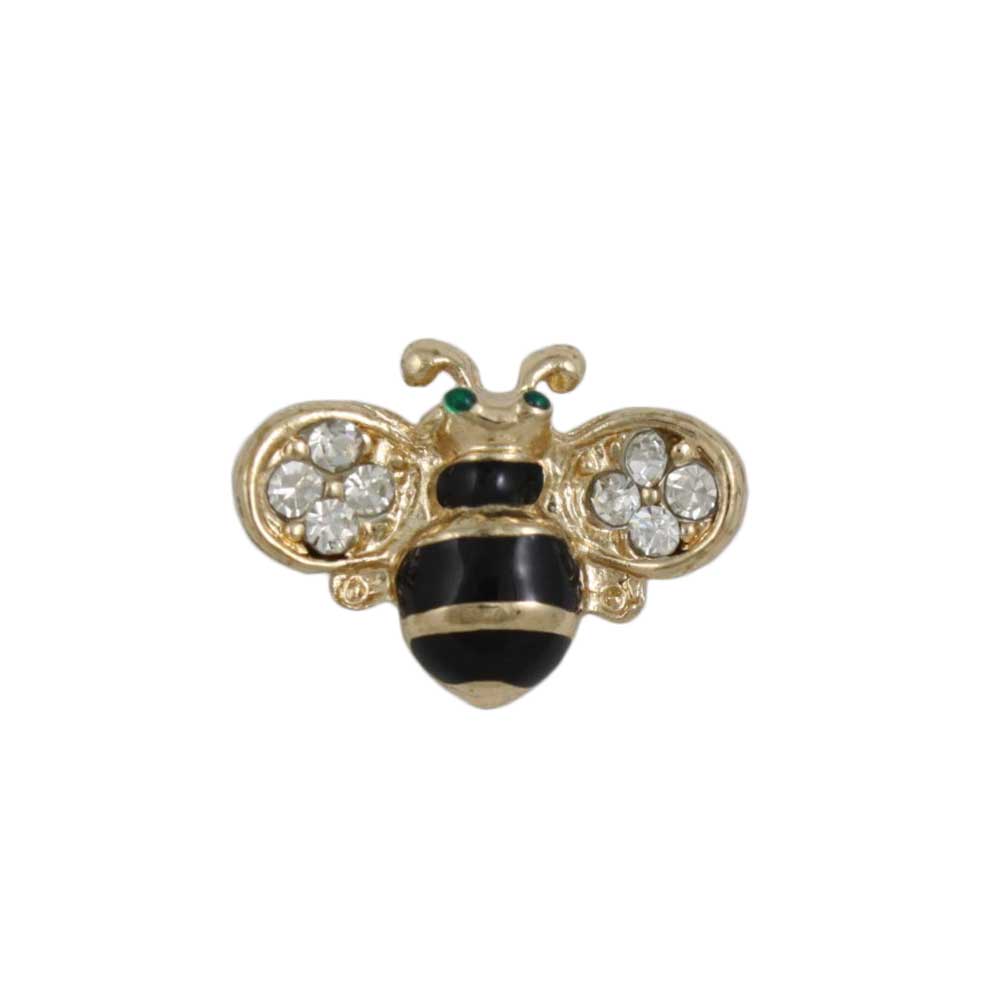 Small Black and Gold Striped Bee Lapel Tac Pin - Lilylin Designs