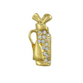 Small Gold Golf Bag and Clubs with Crystals Lapel Pin - Lilylin Designs