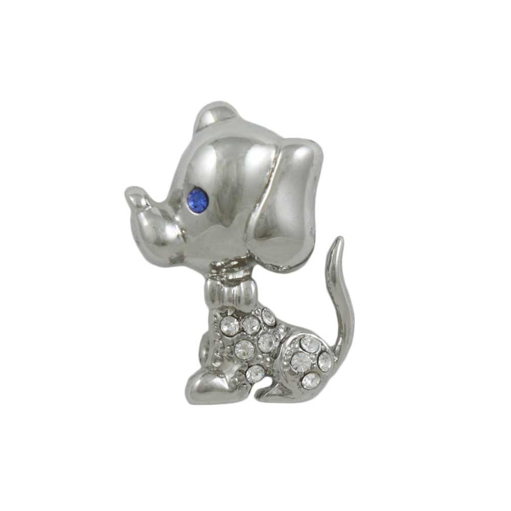 Small Crystal Big Head Puppy Dog Brooch Pin - Lilylin Designs