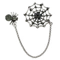 Black Crystal Spider and Web Jewelry Brooch Pin - Lilylin Designs