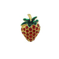 Small Red Crystal and Enamel Strawberry Lapel Tac Pin - Lilylin Designs
