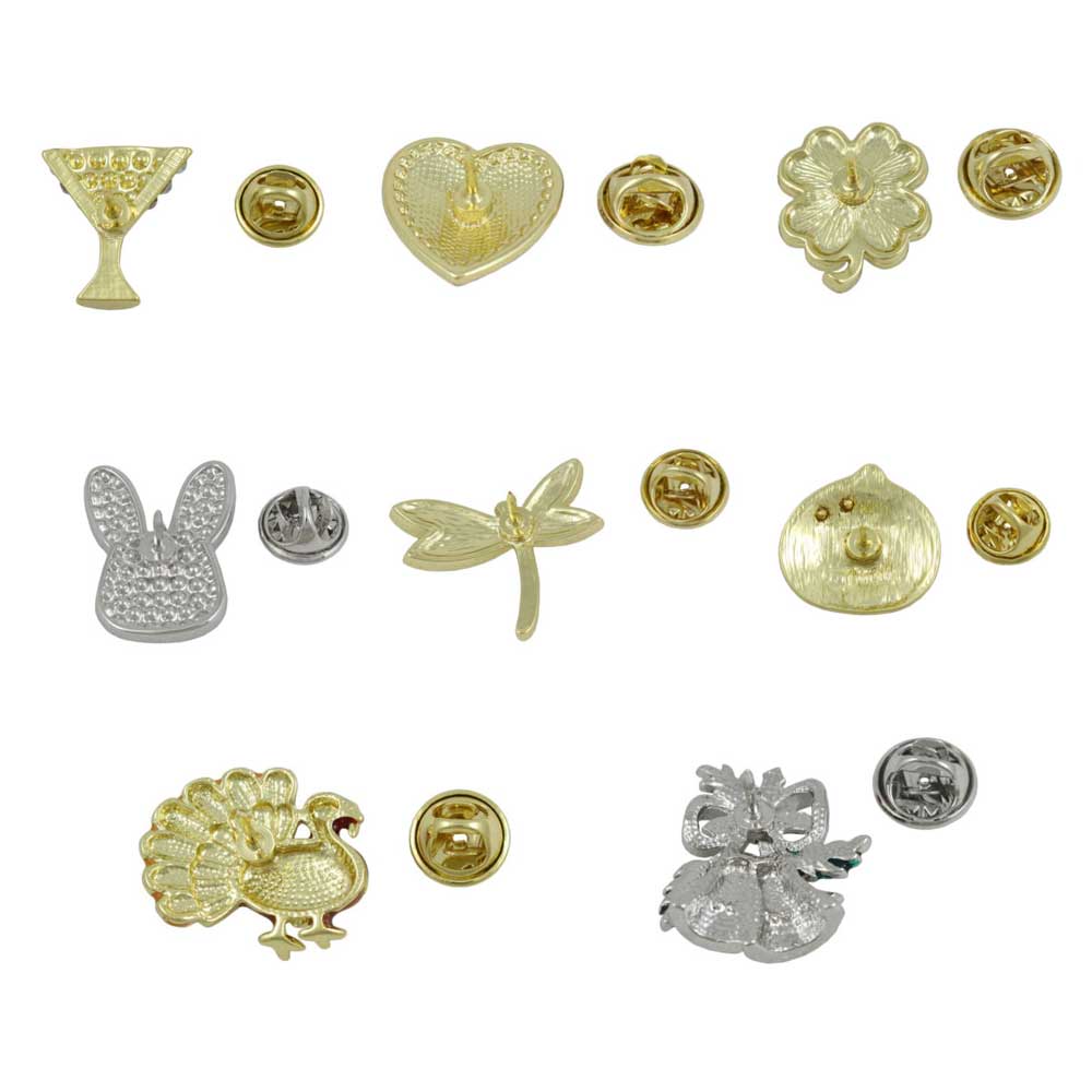 8 Assorted Small Unisex Holiday Lapel Pins Boxed Set - TACBOX02 - Lilylin Designs