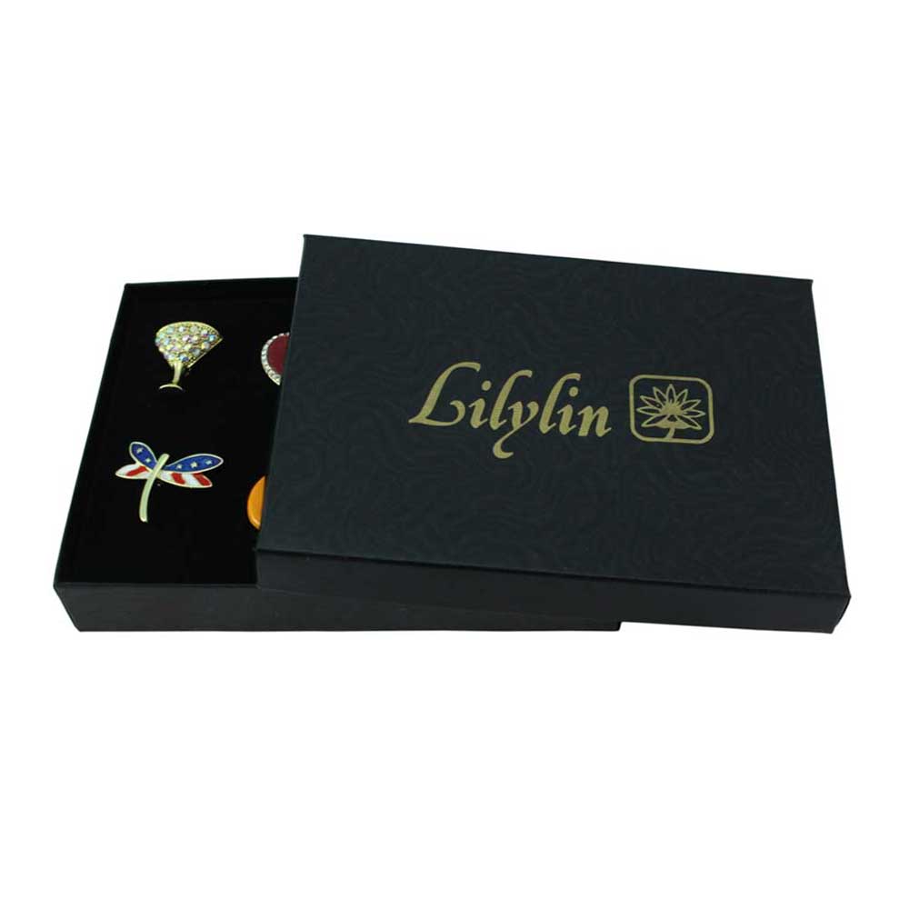 8 Assorted Small Unisex Holiday Lapel Pins Boxed Set - TACBOX02 - Lilylin Designs