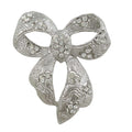 Textured Bow with Clear Crystals Brooch Pin - Lilylin Designs