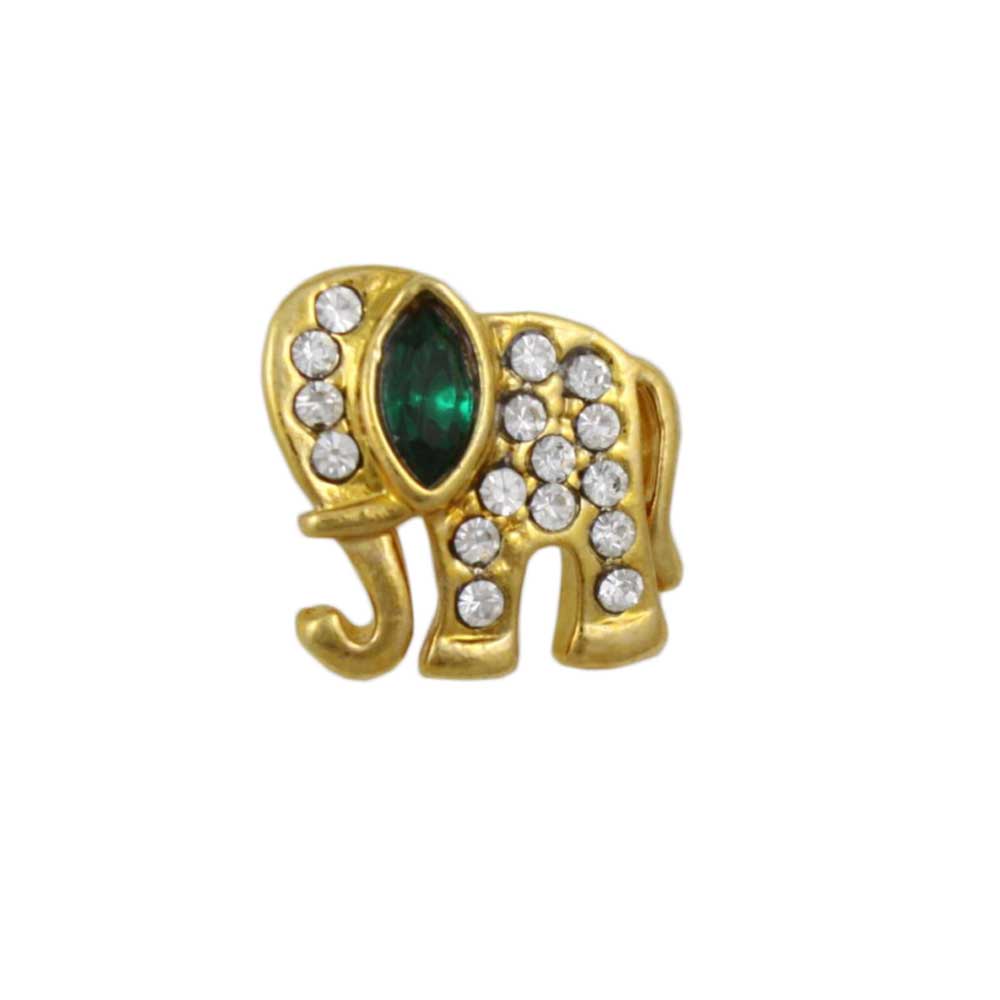 Tiny Crystal Elephant Lapel Tac Pin - Lilylin Designs