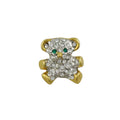 Tiny Gold and Silver Crystal Teddy Bear Lapel Tac Pin - Lilylin Designs