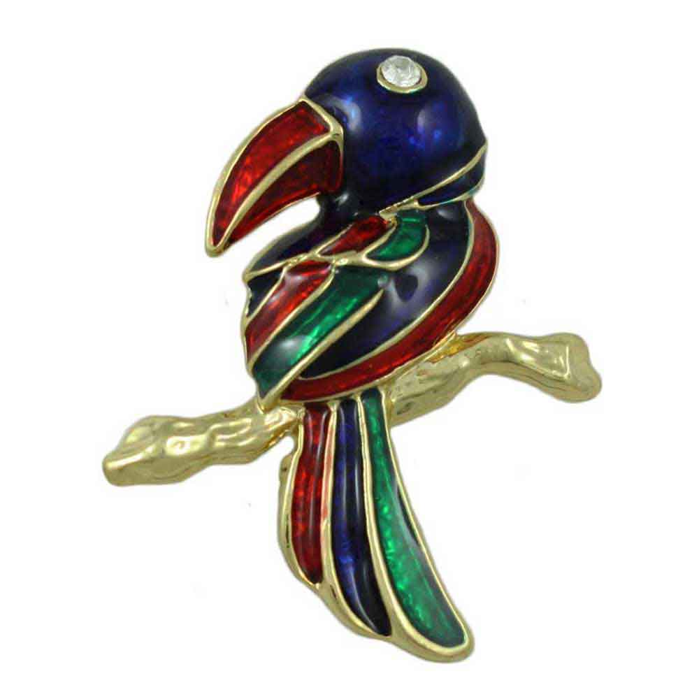 Lilylin Designs Toucan Brooch Pin in Colorful Dark Ename