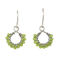 Handcrafted Light Green Bead Wire Wrapped Earrings - Lilylin Designs