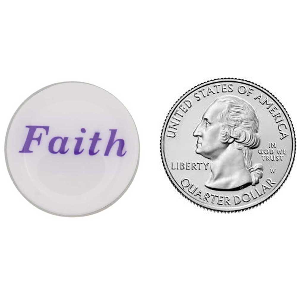 Inspirational White Resin Faith Lapel Tac Pin - RESTL503A