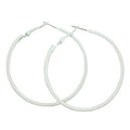 2" Medium Sized White Skinny Hoop Pierced Earring - Lilylin Designs