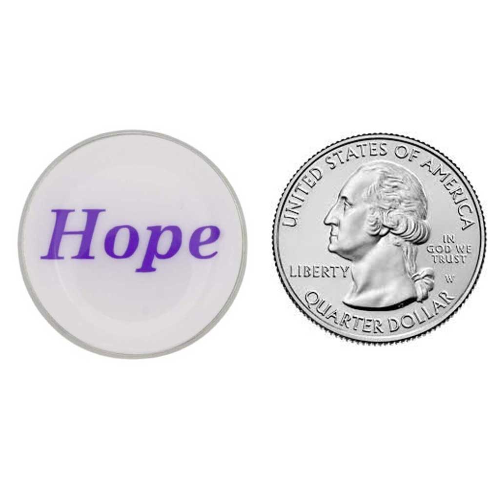 Inspirational White Resin Hope Lapel Pin - RESTL502A