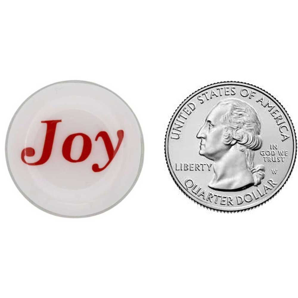 Inspirational White Resin Joy Lapel Tac Pin - RESTL506A