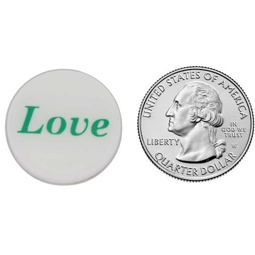 Love pin next to US Quarter - Lilylin Designs
