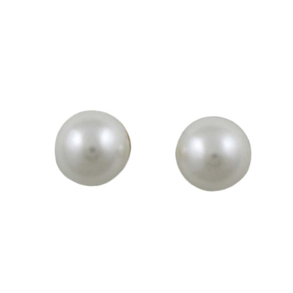 Classic 8MM White Pearl Stud Pierced Earring  | Lilylin Designs