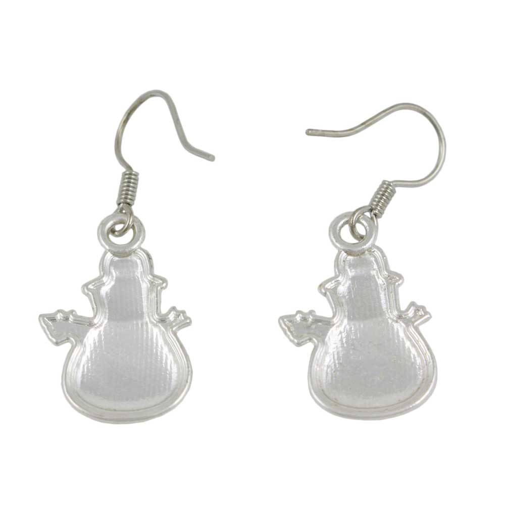 Snowman with Orange and Green Scarf Dangling Christmas Earring - XE002 - Lilylin Designs