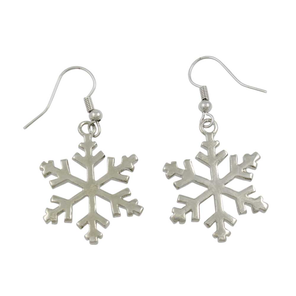 Crystals Dangling Snowflake Pierced Earring - XE003 - Lilylin Designs